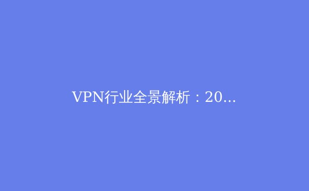 VPN行业全景解析：2024年安全上网与数据保护终极指南