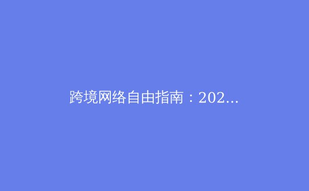 跨境网络自由指南：2024年VPN技术演进与安全策略深度解析 - 4